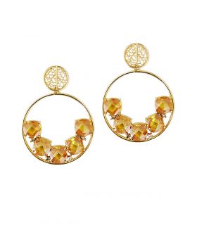 Earrings Golden Hortensia